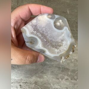 Flower agate slab crystal